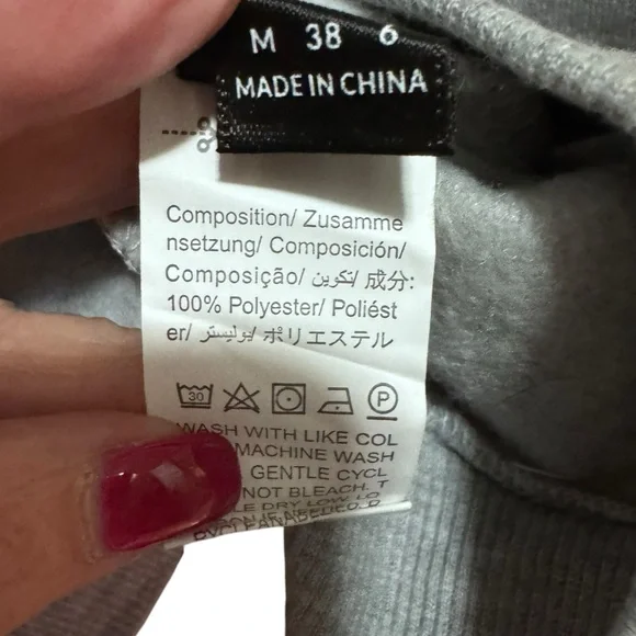 SHEIN- Houndstooth print drop Shoulder Sweatshirt - black / grey - size M - Picture 7 of 12